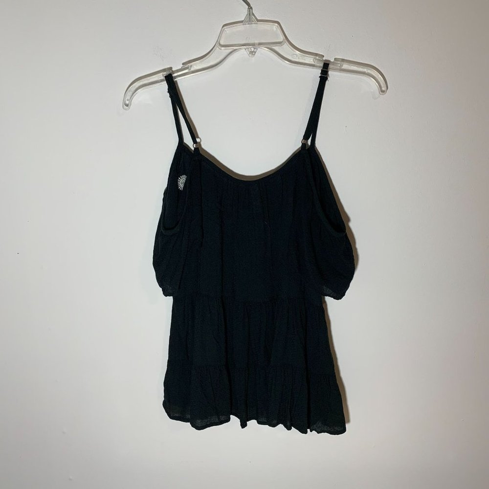 Xhilaration Embroidered Black Cold Should Top Size S - Picture 9 of 12